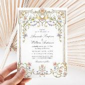 Viktorianische Verzierte Grace Floral Frame Weddin Einladung