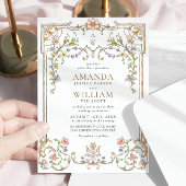Viktorianische Verzierte Grace Floral Frame Weddin Einladung