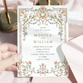 Viktorianische Verzierte Grace Floral Frame Weddin Einladung