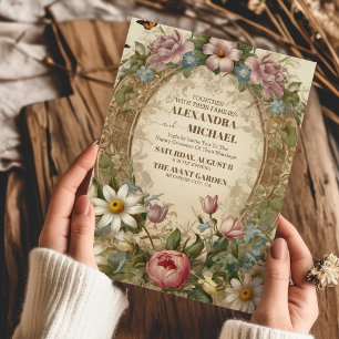 Viktorianische Verzierte Grace Floral Frame Weddin Einladung