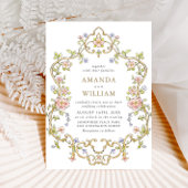 Viktorianische Verzierte Grace Floral Frame Weddin Einladung