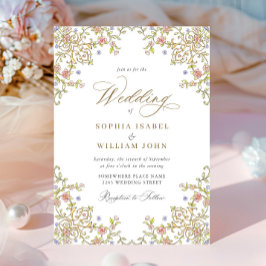 Viktorianische Verzierte Grace Floral Frame Weddin Einladung
