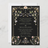 Viktorianische Verzierte Grace Floral Frame Weddin Einladung (Vorderseite)