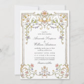 Viktorianische Verzierte Grace Floral Frame Weddin Einladung (Vorderseite)