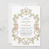 Viktorianische Verzierte Grace Floral Frame Weddin Einladung (Vorderseite)