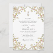 Viktorianische Verzierte Grace Floral Frame Weddin Einladung (Vorderseite)