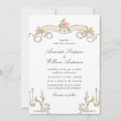 Viktorianische Verzierte Grace Floral Frame Weddin Einladung (Vorderseite)