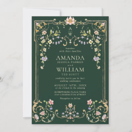 Viktorianische Verzierte Grace Floral Frame Weddin Einladung