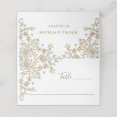 Viktorianische Verzierte Grace Floral Frame Weddin Platzkarte (Außenseite Aufgefaltet)