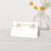 Viktorianische Verzierte Grace Floral Frame Weddin Platzkarte (Vorderseite)