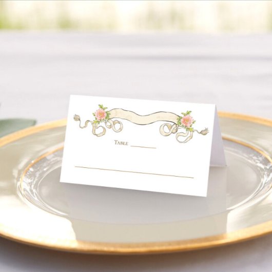 Viktorianische Verzierte Grace Floral Frame Weddin Platzkarte