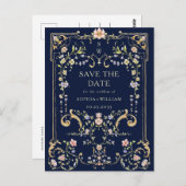 Viktorianische Verzierte Grace Floral Frame Weddin Postkarte (Vorne/Hinten)