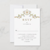 Viktorianische Verzierte Grace Floral Frame Weddin RSVP Karte (Vorderseite)