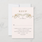 Viktorianische Verzierte Grace Floral Frame Weddin RSVP Karte (Vorderseite)