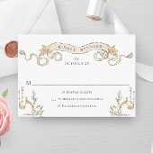Viktorianische Verzierte Grace Floral Frame Weddin RSVP Karte