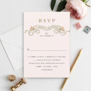 Viktorianische Verzierte Grace Floral Frame Weddin RSVP Karte
