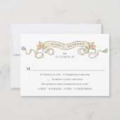 Viktorianische Verzierte Grace Floral Frame Weddin RSVP Karte (Vorderseite)