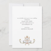 Viktorianische Verzierte Grace Floral Frame Weddin Save The Date (Rückseite)