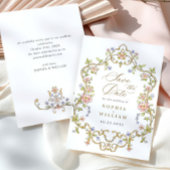 Viktorianische Verzierte Grace Floral Frame Weddin Save The Date