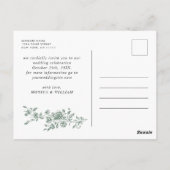 Viktorianische Verzierte Grace Floral Green Save t Postkarte (Rückseite)