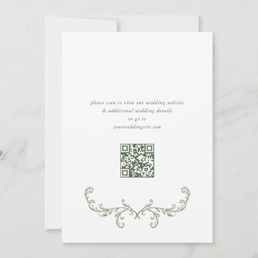 Viktorianische Verzierte Grace Floral Sage Grüne H Save The Date (Rückseite)