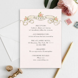 Viktorianische Verzierte Grace Floral Wedding Deta Begleitkarte