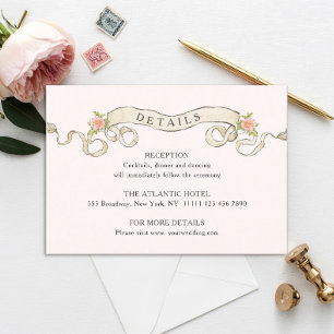 Viktorianische Verzierte Grace Floral Wedding Deta Begleitkarte