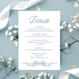 Viktorianische Verzierte Grace Floral Wedding Deta Begleitkarte