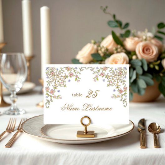 Viktorianische Verzierte Grace Floral Wedding Plat Einladung
