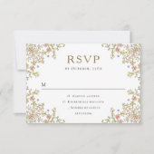 Viktorianische Verzierte Grace Floral Wedding RSVP Karte (Vorderseite)