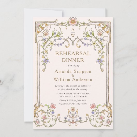 Viktorianische Verzierte Grace Probe Einladung (Vorderseite)