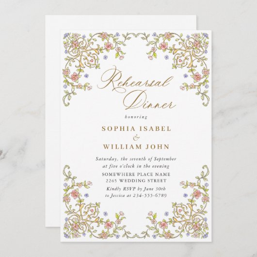 Viktorianische Verzierte Grace Probe Einladung (Vorne/Hinten)