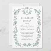 Viktorianische Verzierte Grace Sage Green Probe Di Einladung (Vorderseite)