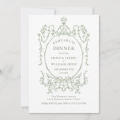 Viktorianische Verzierte Grace Sage Green Probe Di Einladung (Vorderseite)