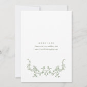 Viktorianische Verzierte Grace Sage Green Probe Di Einladung (Rückseite)