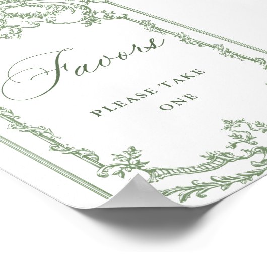 Viktorianische Verzierte Grace Sage Grüne Favorite Poster (Ecke)