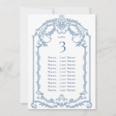 Viktorianische Verzierte Grace Wedding Chart Card Einladung (Vorderseite)