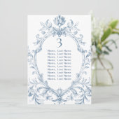 Viktorianische Verzierte Grace Wedding Chart Card Einladung (Stehend Vorderseite)