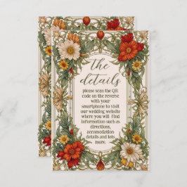 Viktorianische Verzierte Grenze mit Wildblume Hoch Begleitkarte