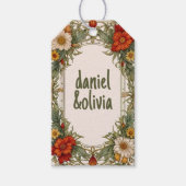 Viktorianische Verzierte Grenze mit Wildblume Hoch Geschenkanhänger (Vorderseite)