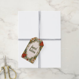 Viktorianische Verzierte Grenze mit Wildblume Hoch Geschenkanhänger