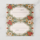 Viktorianische Verzierte Grenze mit Wildblume Hoch Platzkarte (Außenseite Aufgefaltet)