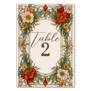 Viktorianische Verzierte Grenze mit Wildblume Hoch Tischnummer