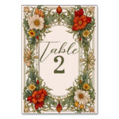 Viktorianische Verzierte Grenze mit Wildblume Hoch Tischnummer (Vorderseite)