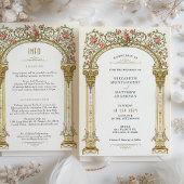 Viktorianische Verzierte Hochzeit mit Rosen und Ro Einladung