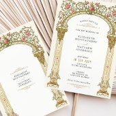 Viktorianische Verzierte Hochzeit mit Rosen und Ro Einladung