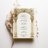 Viktorianische Verzierte Hochzeit mit Rosen und Ro Folieneinladung