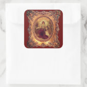 Viktorianische, Viktorianische Rahmen Quadratischer Aufkleber (Tasche)