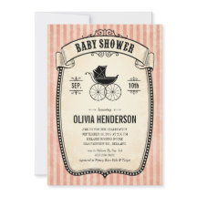 Viktorianische Vintage-Baby-Shower-Einladungen für