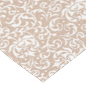 Viktorianische Vintage Beige- und WeißröhrenDamast Tischdecke (Schrägansicht)